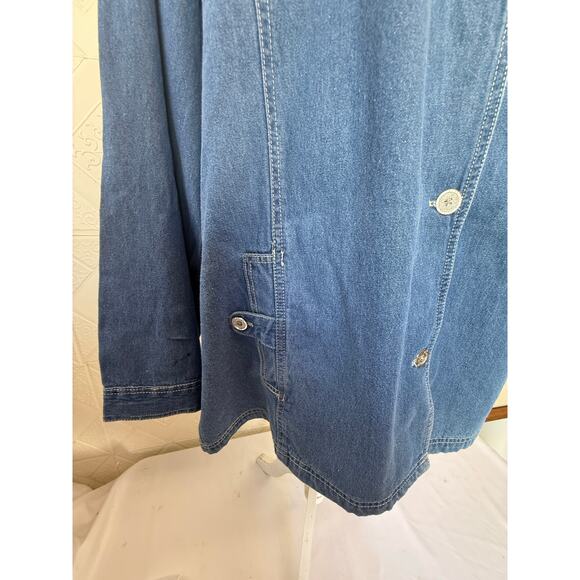 Jacket Tudor court size 4x women's blue denim 2 big pockets with buttons - Picture 3 of 16